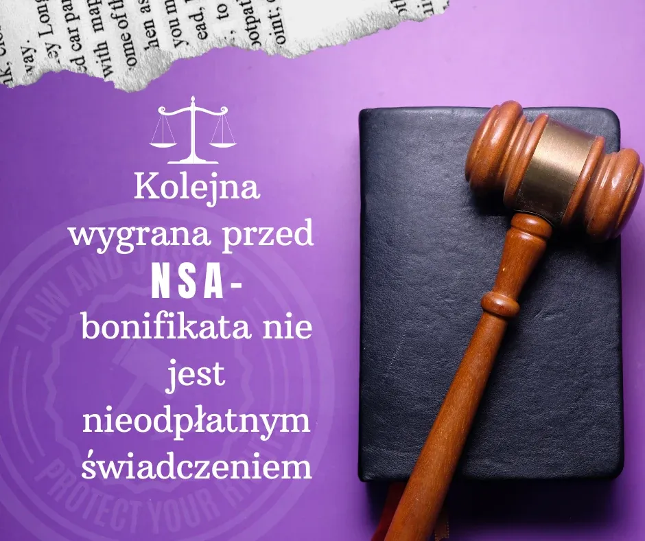 Kolejna wygrana przed NSA - bonifikata nie jest nieodpłatnym świadczeniem